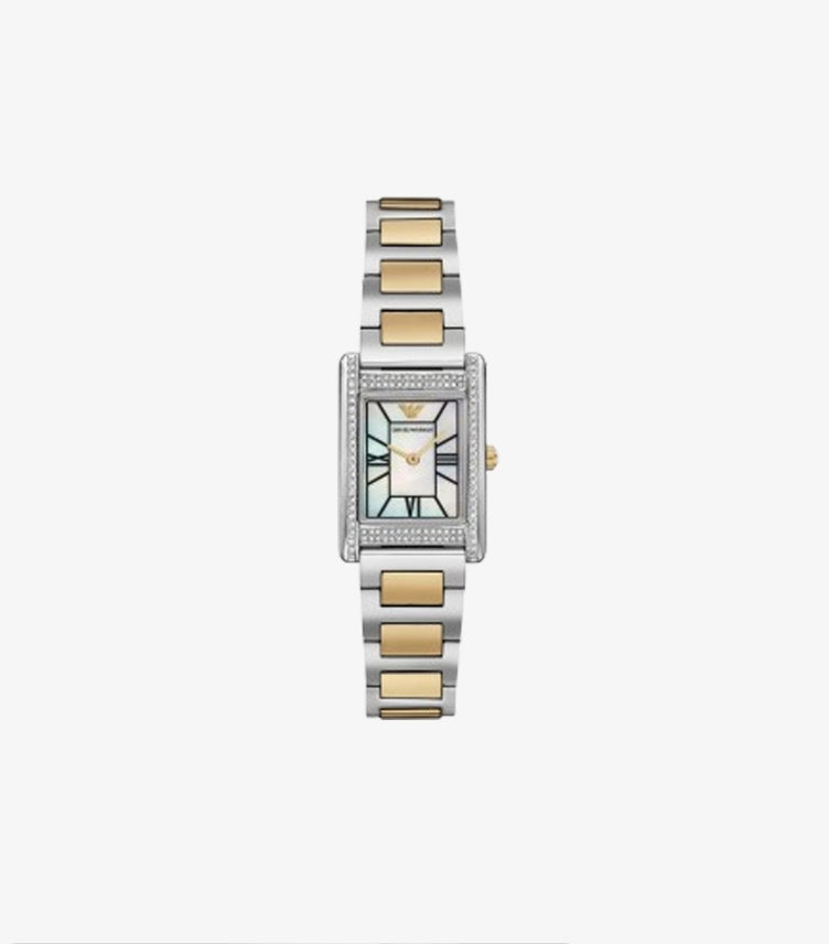 EMPORIO ARMANI TWO-HAND TWO-TONE STAINLESS STEEL WATCH - AR11642