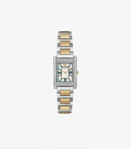 EMPORIO ARMANI TWO-HAND TWO-TONE STAINLESS STEEL WATCH - AR11642