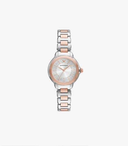 EMPORIO ARMANI THREE-HAND TWO-TONE STAINLESS STEEL WATCH - AR11643