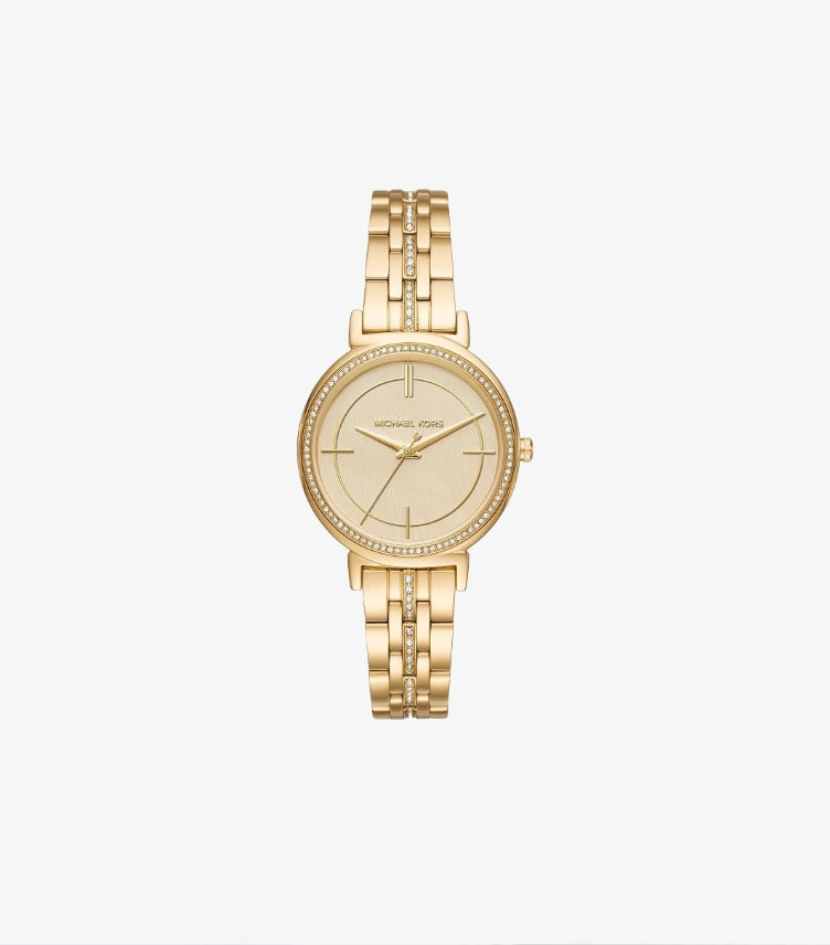 MICHAEL KORS CINTHIA GOLD STAINLESS STEEL GOLD DIAL QUARTZ WATCH - MK-3681