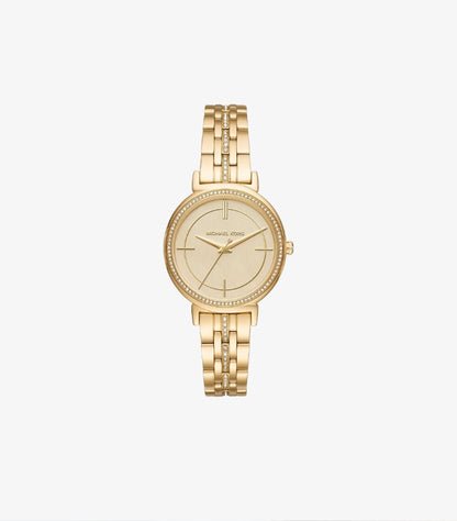 MICHAEL KORS CINTHIA GOLD STAINLESS STEEL GOLD DIAL QUARTZ WATCH - MK-3681