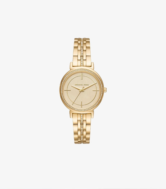 MICHAEL KORS CINTHIA GOLD STAINLESS STEEL GOLD DIAL QUARTZ WATCH - MK-3681