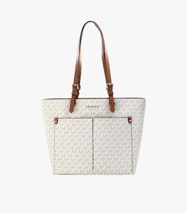 MICHAEL KORS JET SET MEDIUM LOGO POCKET TOTE BAG