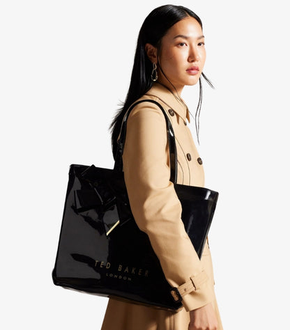 TED BAKER BLACK NICON KNOT BOW LARGE ICON BAG