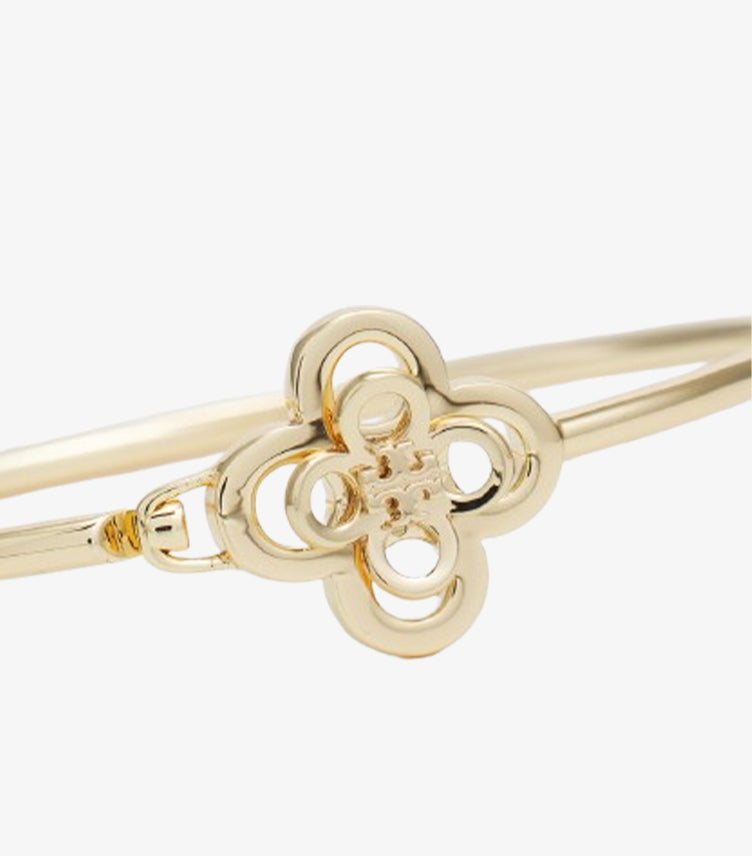 TORY BURCH GOLD CLOVER HINGED BRACELET