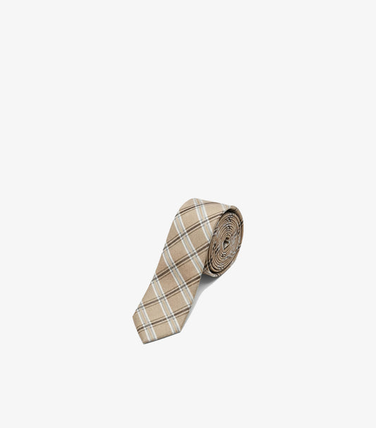 MICHAEL KORS MEN’S PLAID SILK-BLEND TIE – SAND & IVORY