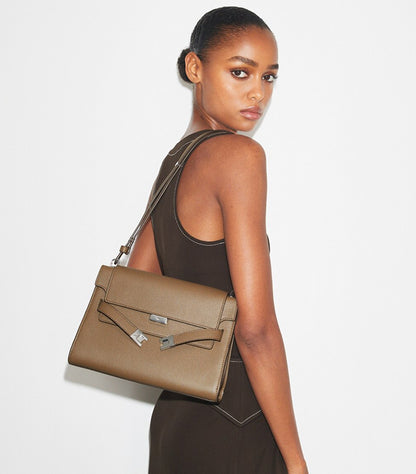 TORY BURCH LEE RADZIWILL PEBBLED SHOULDER BAG