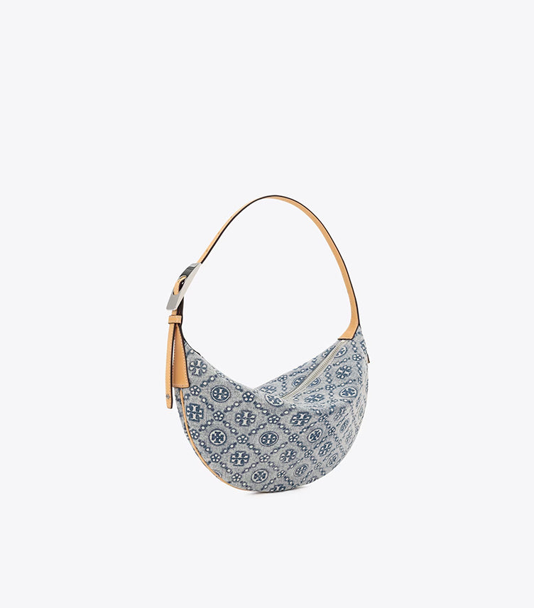 TORY BURCH T MONOGRAM DENIM SMALL BALLOON BAG