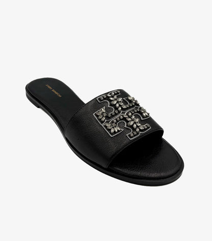 TORY BURCH WOMEN’S EMBELLISHED LOGO SLIDE