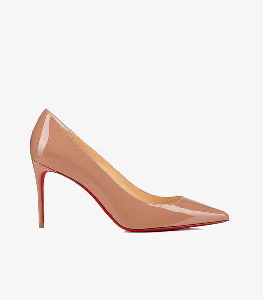 CHRISTIAN LOUBOUTIN PATENT LEATHER POINTED-TOE STILETTO PUMPS HEEL