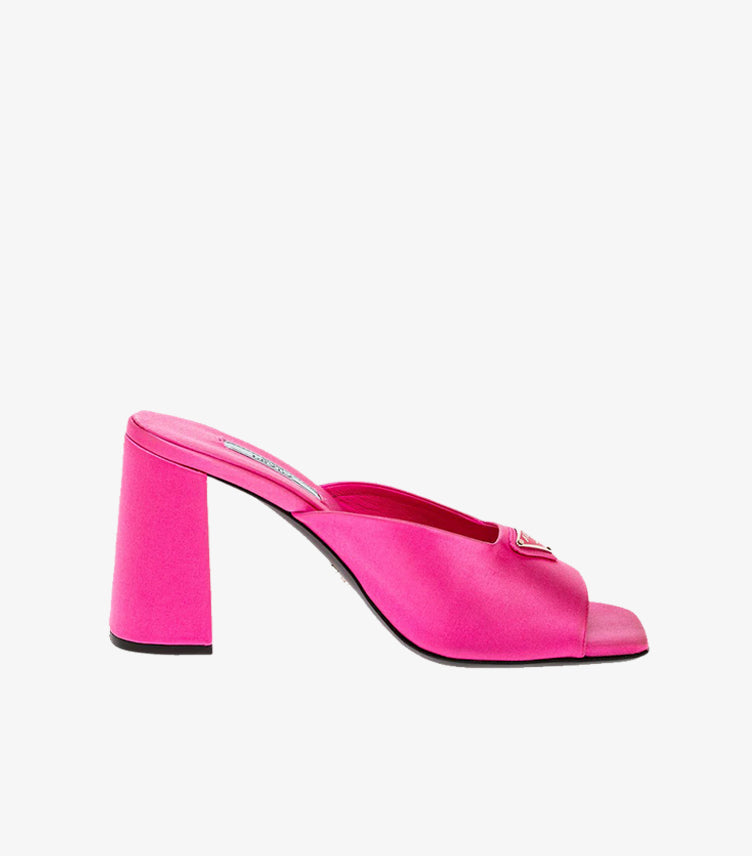 PRADA SATIN HEELED SANDALS