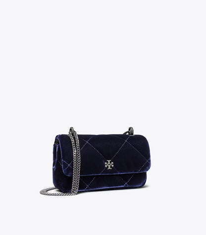 TORY BURCH MINI KIRA DIAMOND QUILT VELVET PAVÉ FLAP BAG