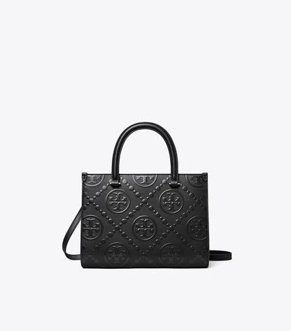 TORY BURCH T MONOGRAM TOP-HANDLE EMBOSSED TOTE