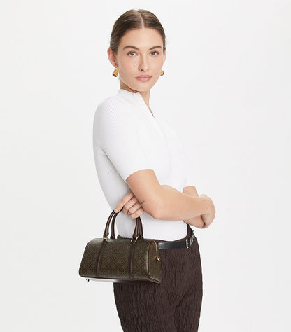 TORY BURCH T MONOGRAM UTILITY MINI BARREL BAG