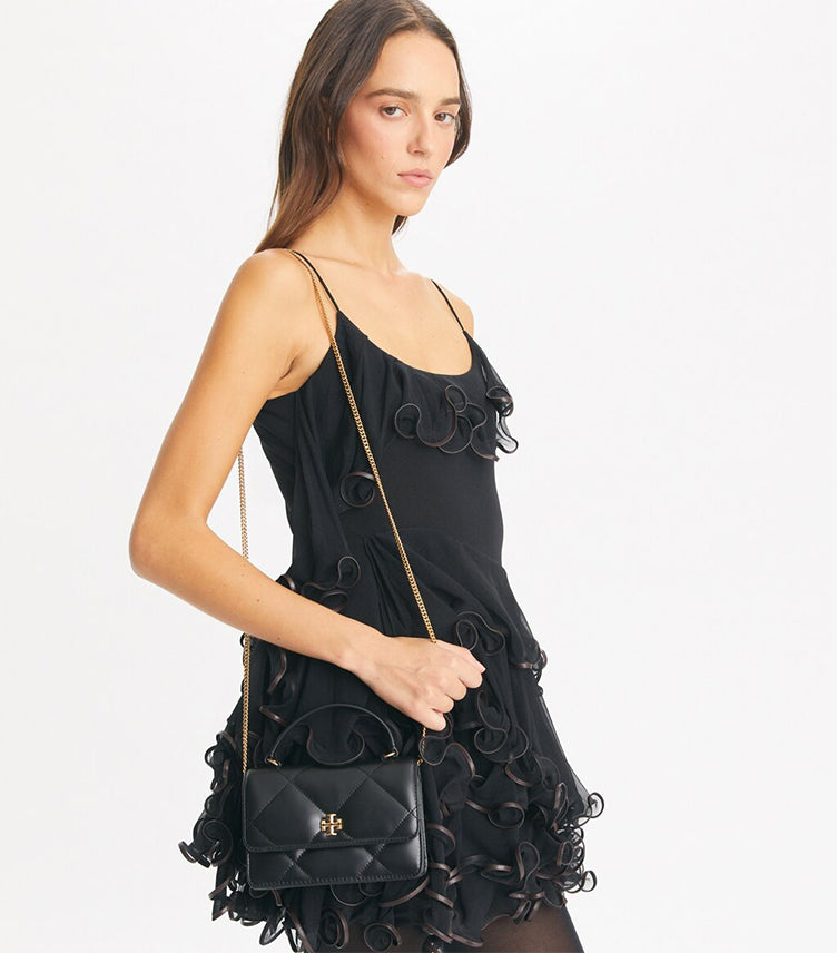 TORY BURCH MINI KIRA DIAMOND QUILT TOP-HANDLE CROSSBODY