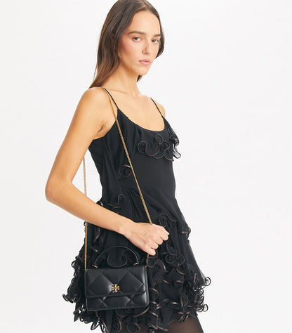 TORY BURCH MINI KIRA DIAMOND QUILT TOP-HANDLE CROSSBODY