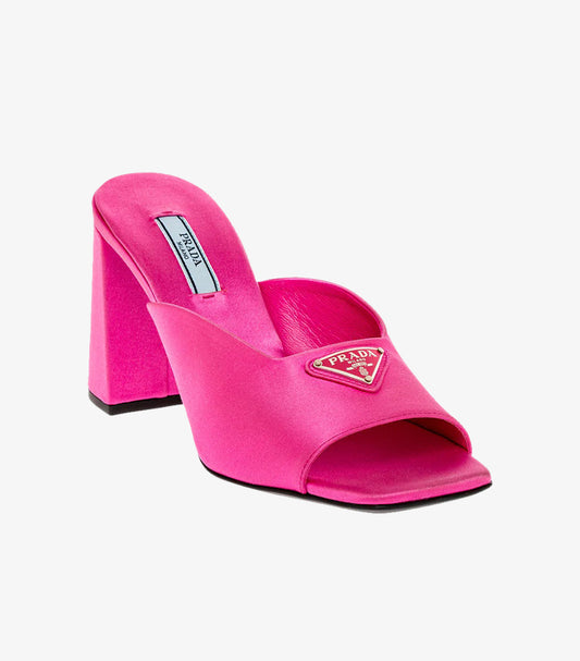 PRADA SATIN HEELED SANDALS