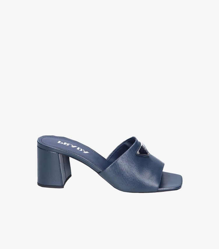 PRADA WOMEN'S LEATHER BLOCK HEEL