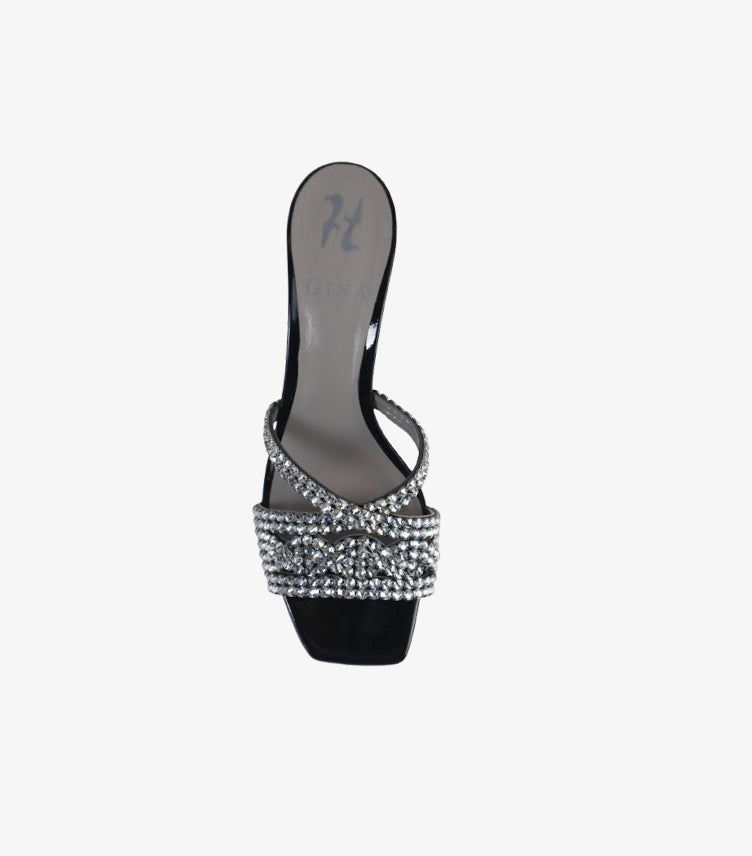 GINA CRYSTAL-EMBELLISHED SLIP-ON HEEL
