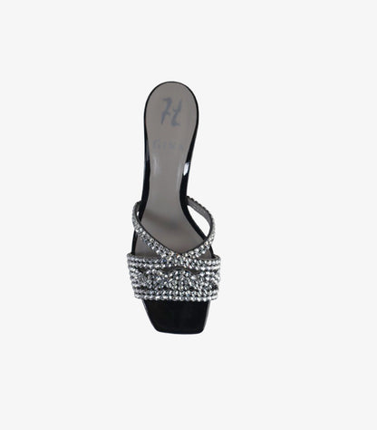 GINA CRYSTAL-EMBELLISHED SLIP-ON HEEL