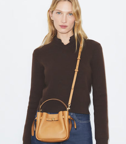 TORY BURCH MINI ROMY SUEDE BUCKET BAG