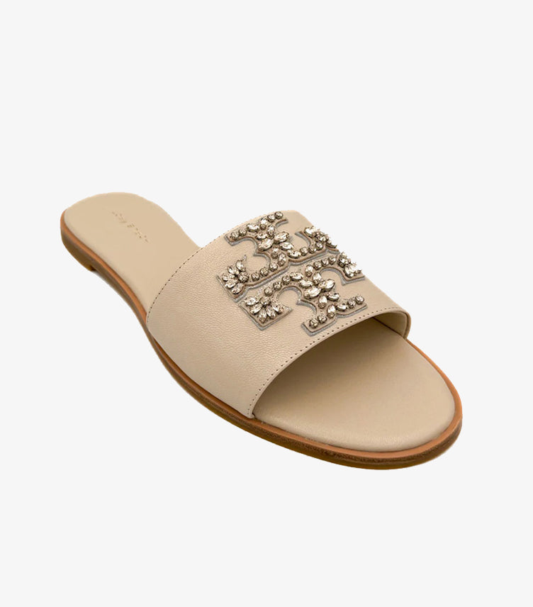 TORY BURCH WOMEN’S EMBELLISHED LOGO SLIDE