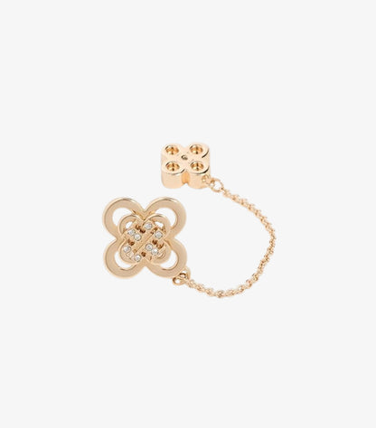 TORY BURCH GOLD CHAIN CLOVER DROP EARRINGS