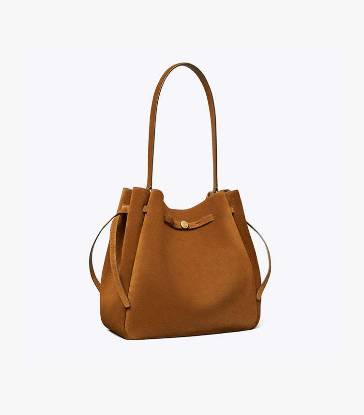 TORY BURCH LARGE ROMY SUEDE BUCKET BAG