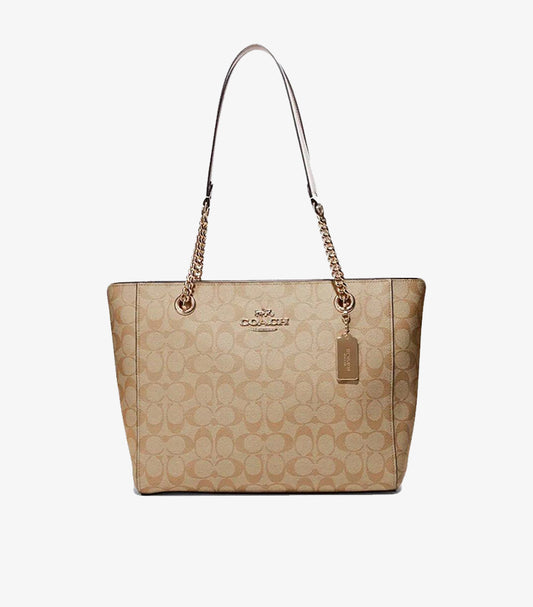COACH SIGNATURE CAMMIE CHAIN TOTE BAG