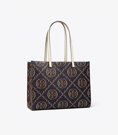 TORY BURCH T MONOGRAM CONTRAST EMBOSSED TOTE