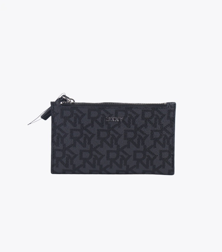 DKNY BRYANT MONOGRAM ZIPPERED BIFOLD WALLET
