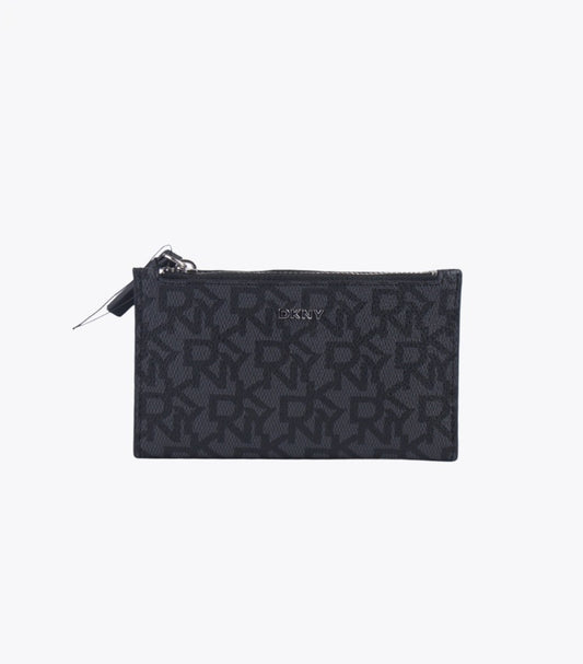 DKNY BRYANT MONOGRAM ZIPPERED BIFOLD WALLET
