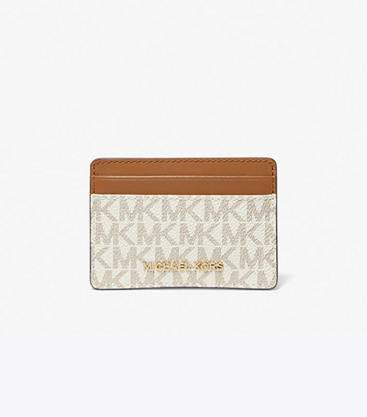 Michael Kors Outlet Jet Set Travel Large Logo and Leather Card Case