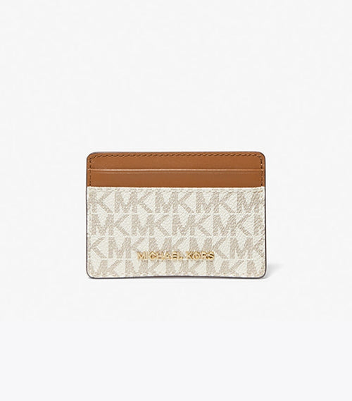 Michael Kors Outlet Jet Set Travel Large Logo and Leather Card Case
