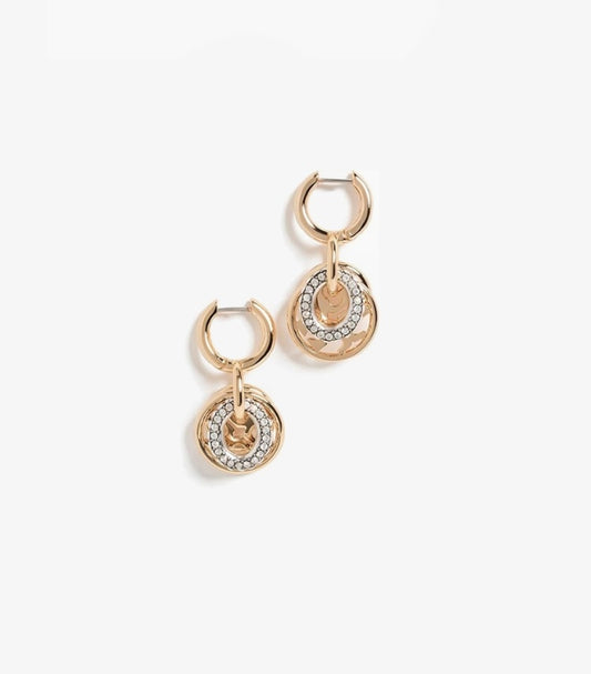 TORY BURCH MILLER PAVE INTERLOCKING EARRINGS