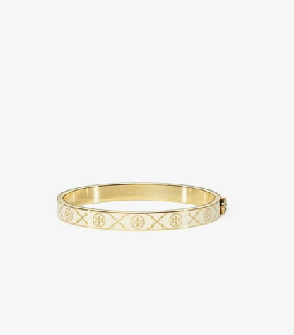 TORY DOUBLE T MONOGRAM HINGE BANGLE