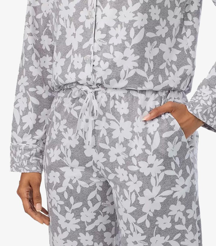 DKNY LADIES COTTON BLEND PYJAMA SET IN GRAY