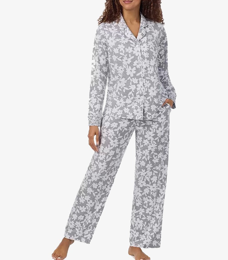 DKNY LADIES COTTON BLEND PYJAMA SET IN GRAY