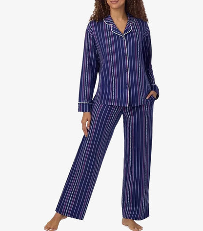 DKNY LADIES COTTON BLEND PYJAMA SET IN BLUE