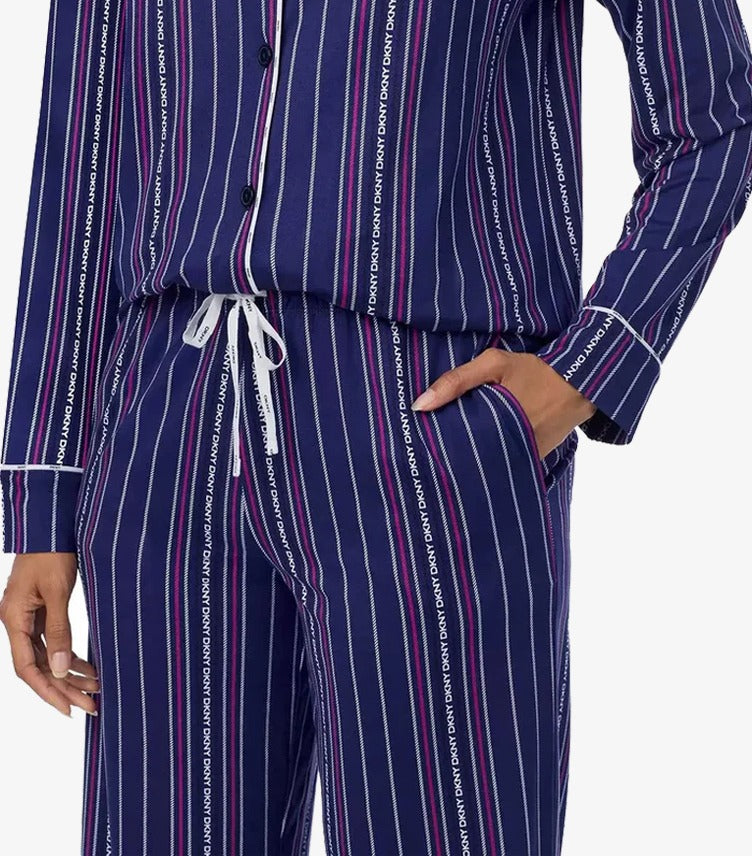 DKNY LADIES COTTON BLEND PYJAMA SET IN BLUE