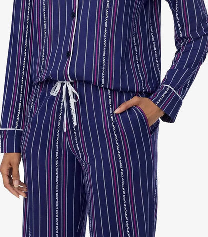DKNY LADIES COTTON BLEND PYJAMA SET IN BLUE