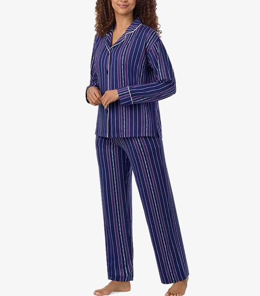 DKNY LADIES COTTON BLEND PYJAMA SET IN BLUE