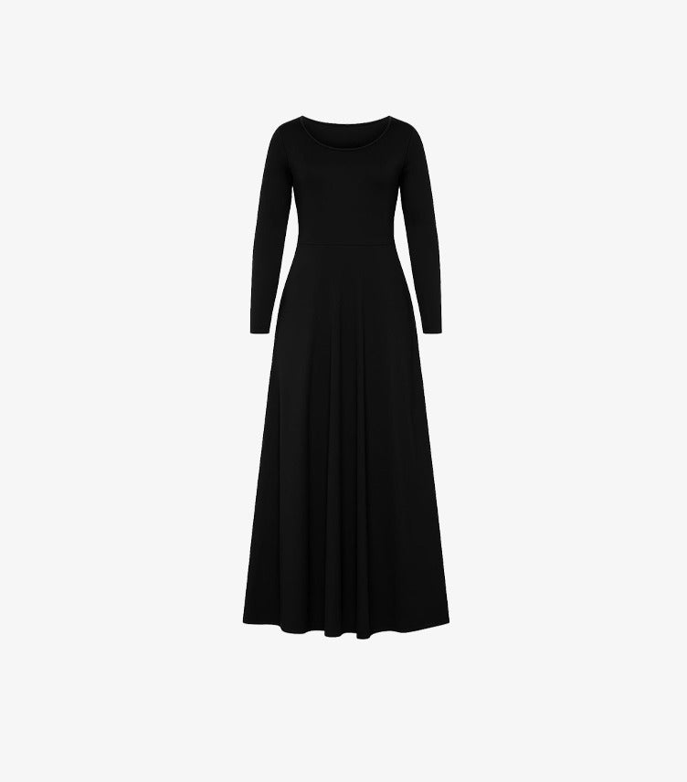 SHEIN LONG SLEEVE FLARED MAXI DRESS