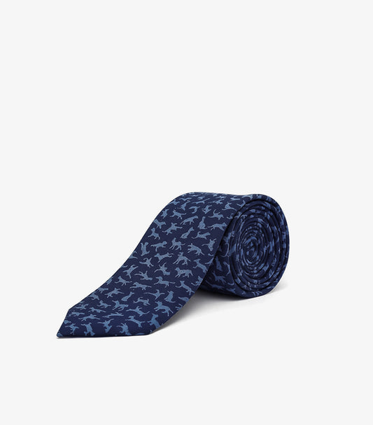 HERMES NAVY BLUE SILK TIE