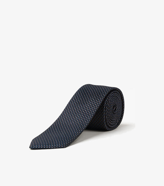 MICHAEL KORS NAVY BLUE GEOMETRIC PATTERN TIE