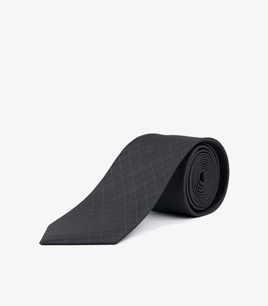 CALVIN KLEIN BLACK "MONOGRAM CHECK" OR "DIAMOND PATTERN" TIE