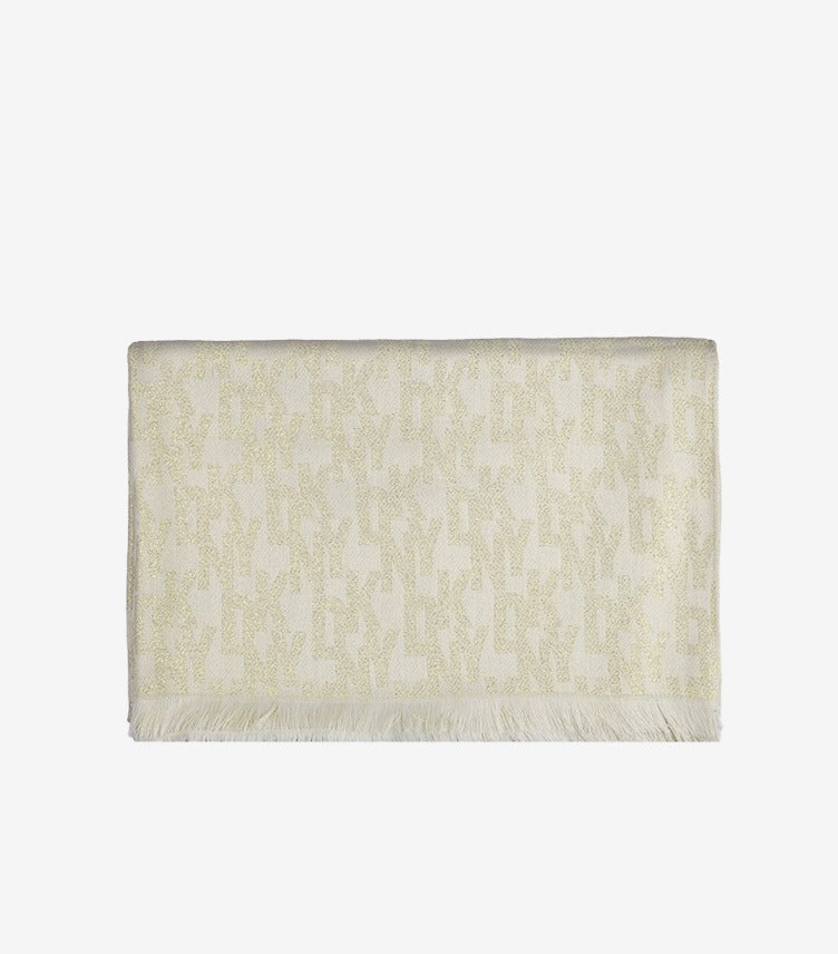 DKNY SIGNATURE PRINTRED SHIMMER SCARF