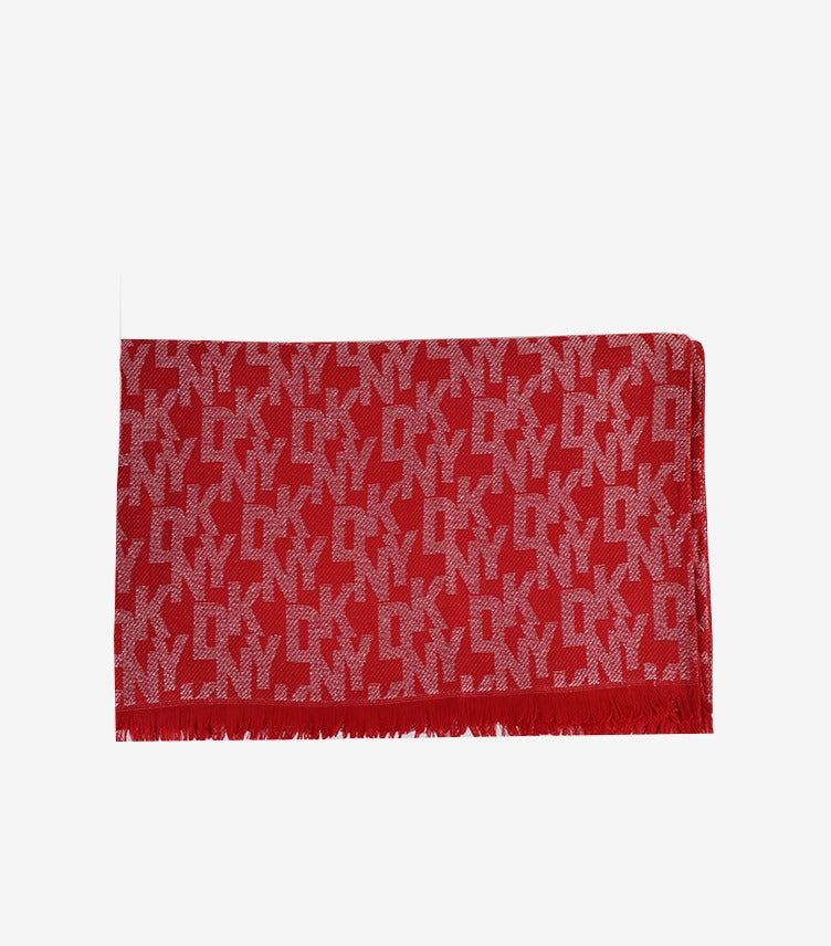 DKNY SIGNATURE PRINTRED SHIMMER SCARF