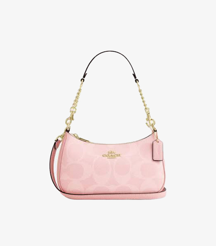 Coach Teri Shoulder Bag in Signature Canvas Front View