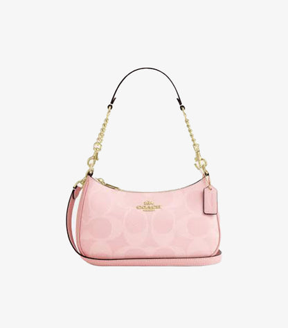 Coach Teri Shoulder Bag in Signature Canvas Front View